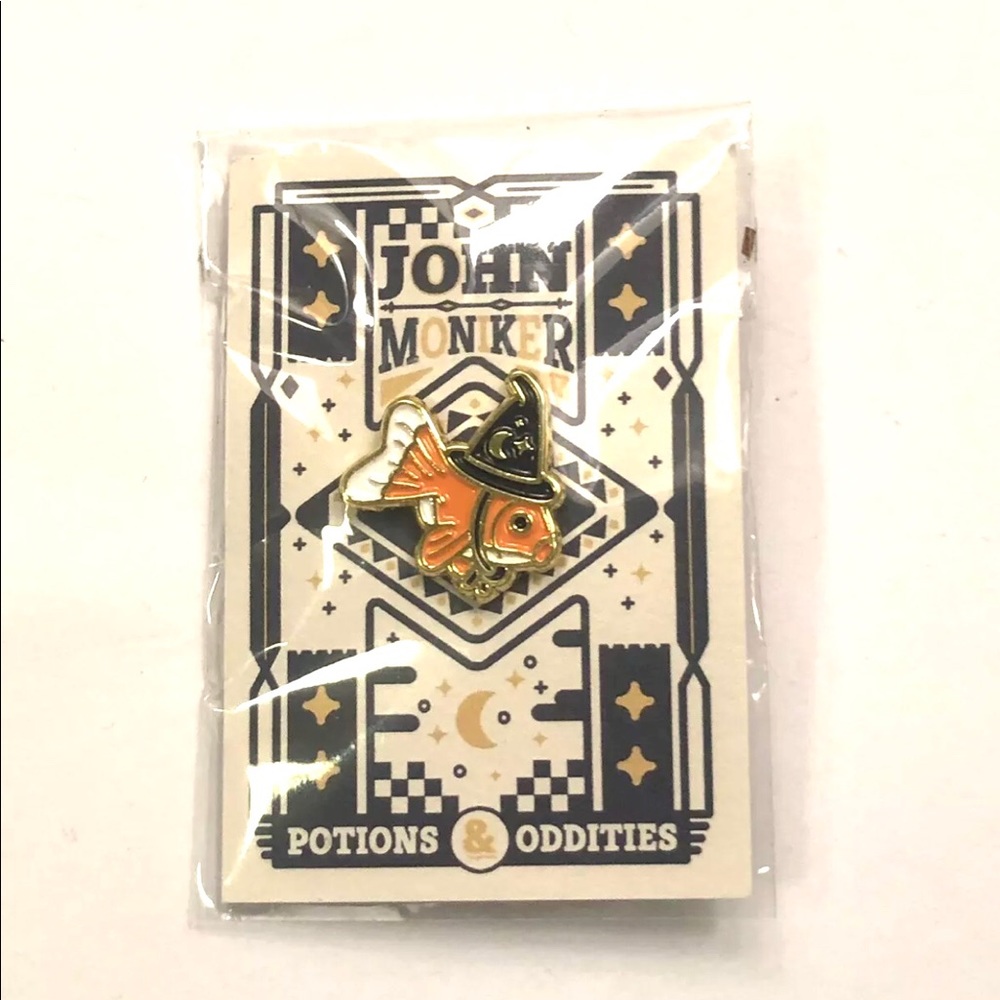 John Moniker Wizard Goldfish Lapel Hat Pin Fish